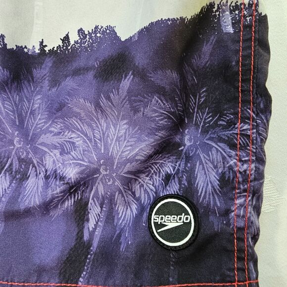 Speedo Boy's Shorts for Swim and Play - Red Gray & Purple w Palm Trees sz XL - Picture 7 of 7